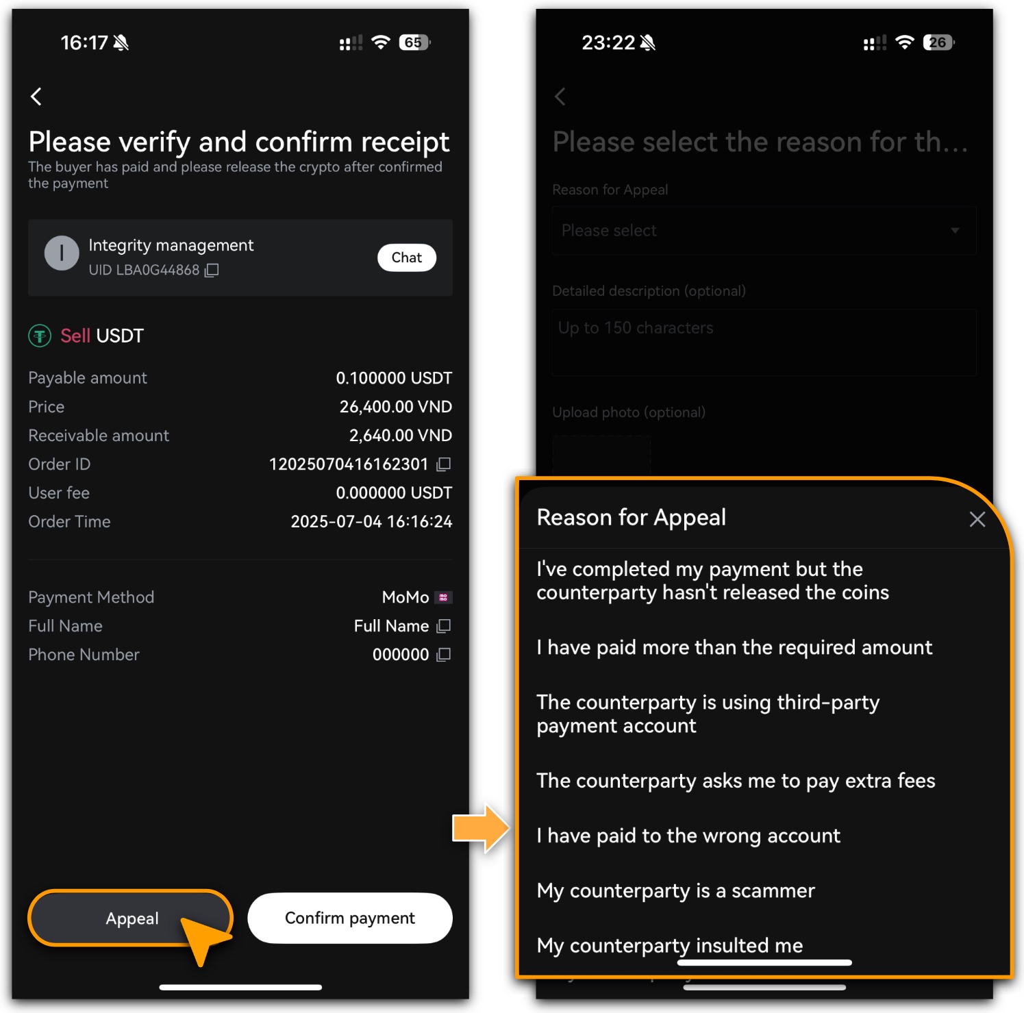 حل اختلاف در معاملات P2P