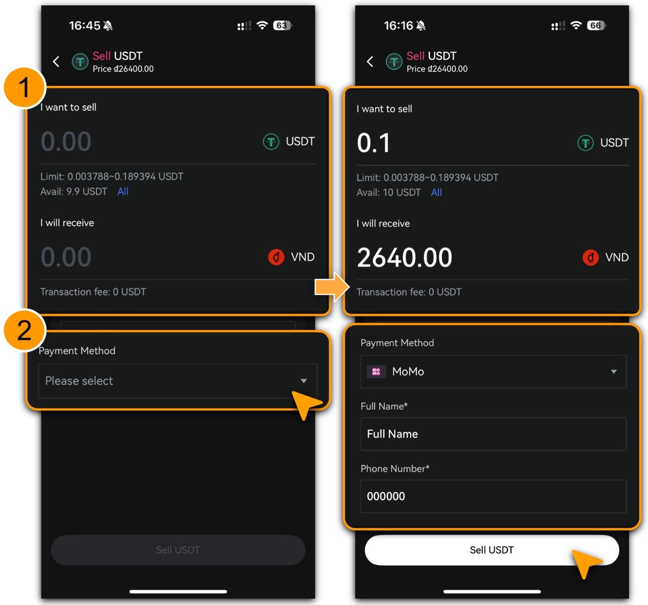 ورود و تایید جزییات سفارش P2P ال بانک