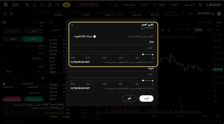 اهرم در ال بانک lbank