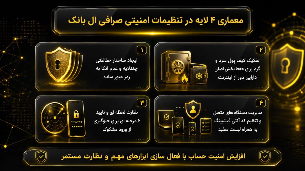 تنظیمات امنیتی صرافی ال بنک با معماری ۴ لایه