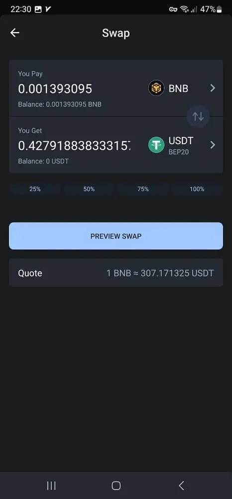 نحوه فروش یا تبدیل ارز دیجیتال در تراست والت