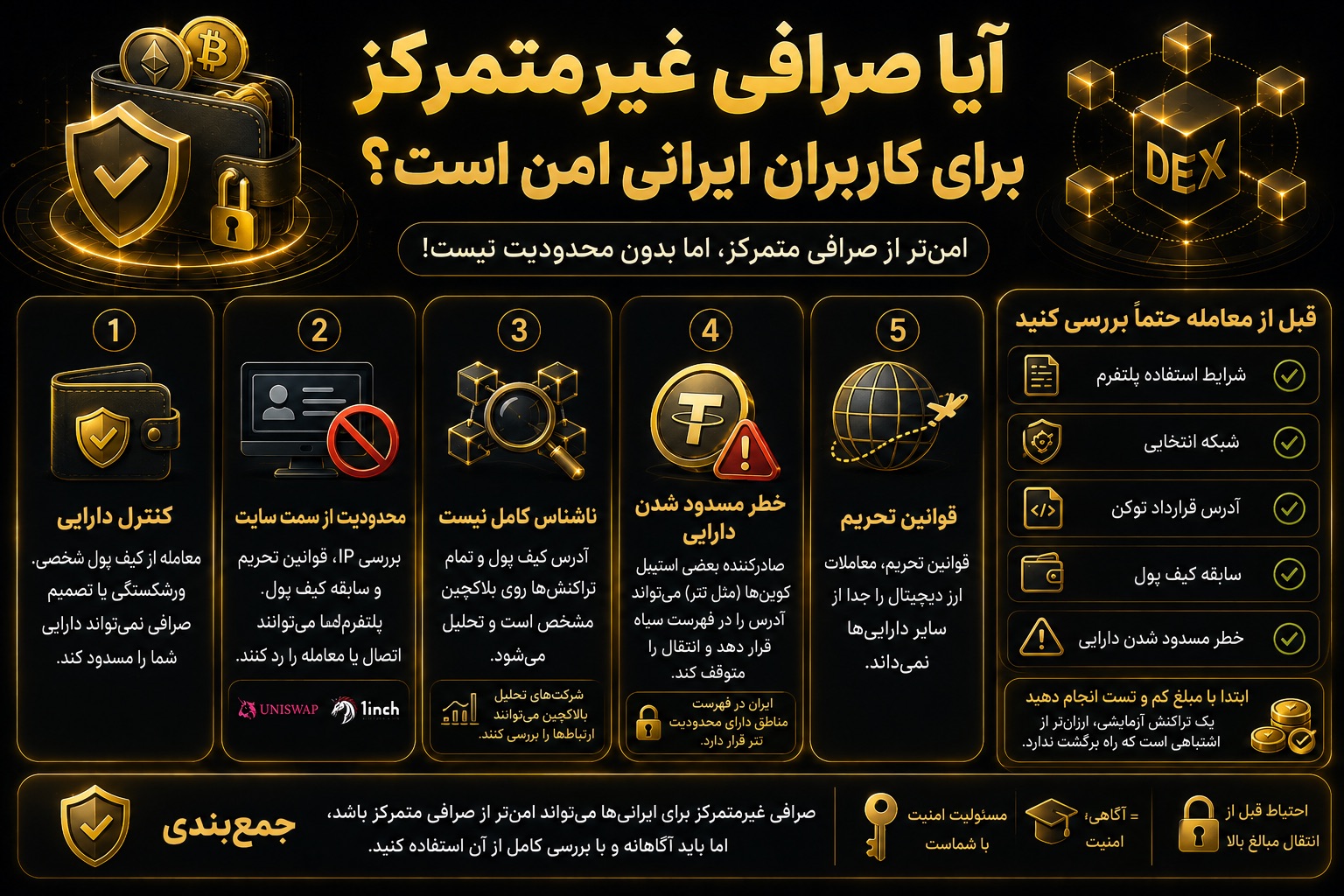 آیا صرافی غیرمتمرکز برای کاربران ایرانی امن است؟