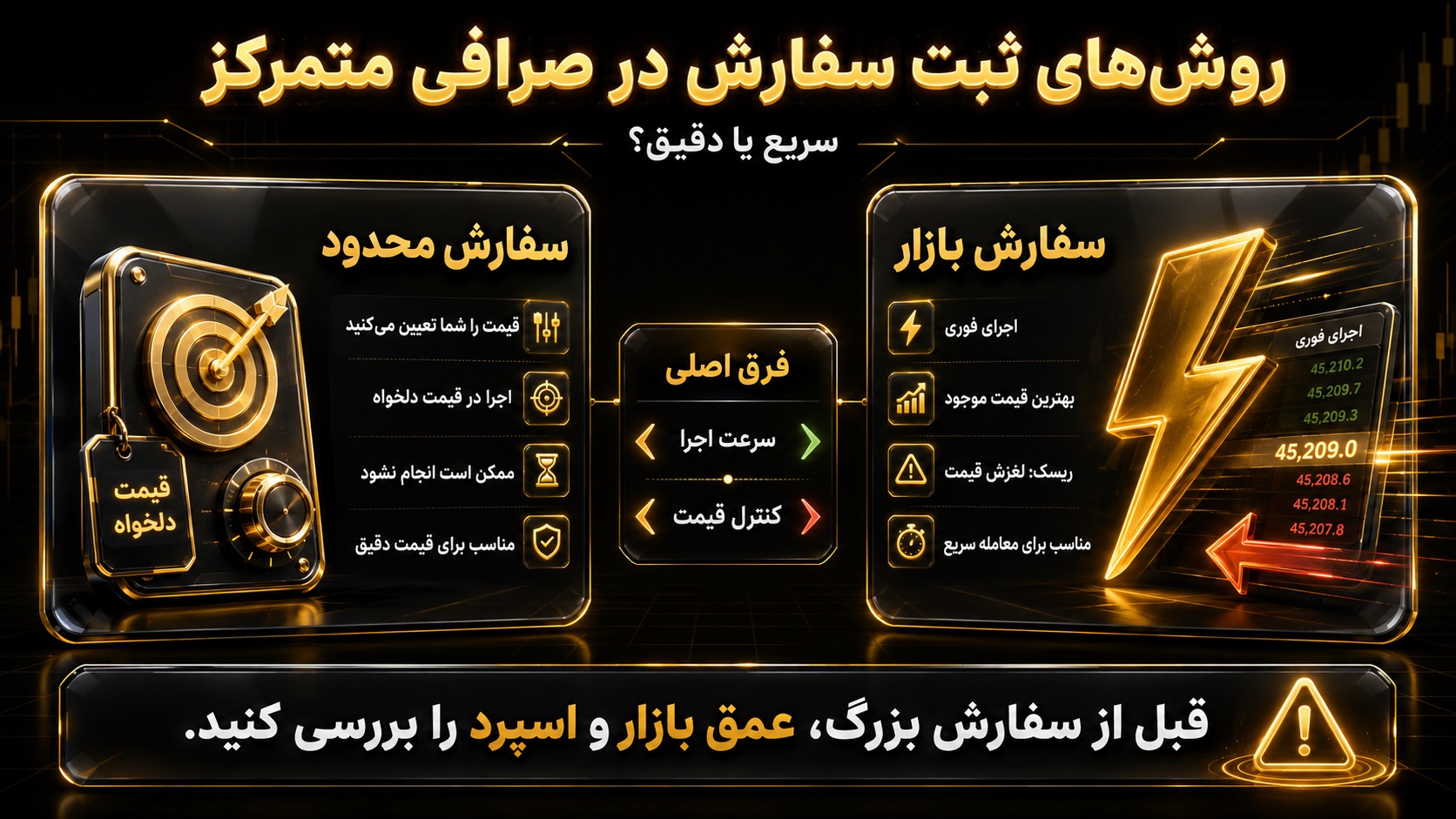صرافی های متمرکز چه روش‌هایی برای ثبت سفارش دارند؟