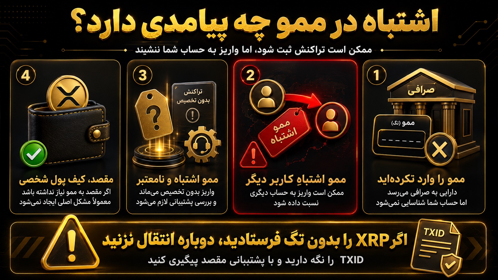 فراموشی یا اشتباه در تگ ممو چه پیامدی دارد؟