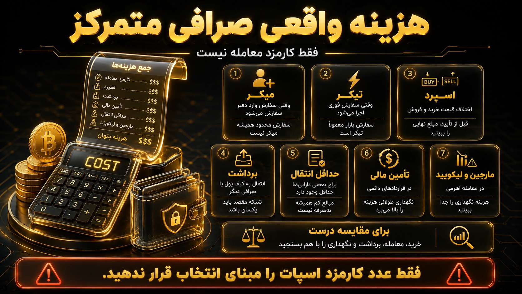 هزینه واقعی استفاده از صرافی متمرکز شامل چه مواردی است؟