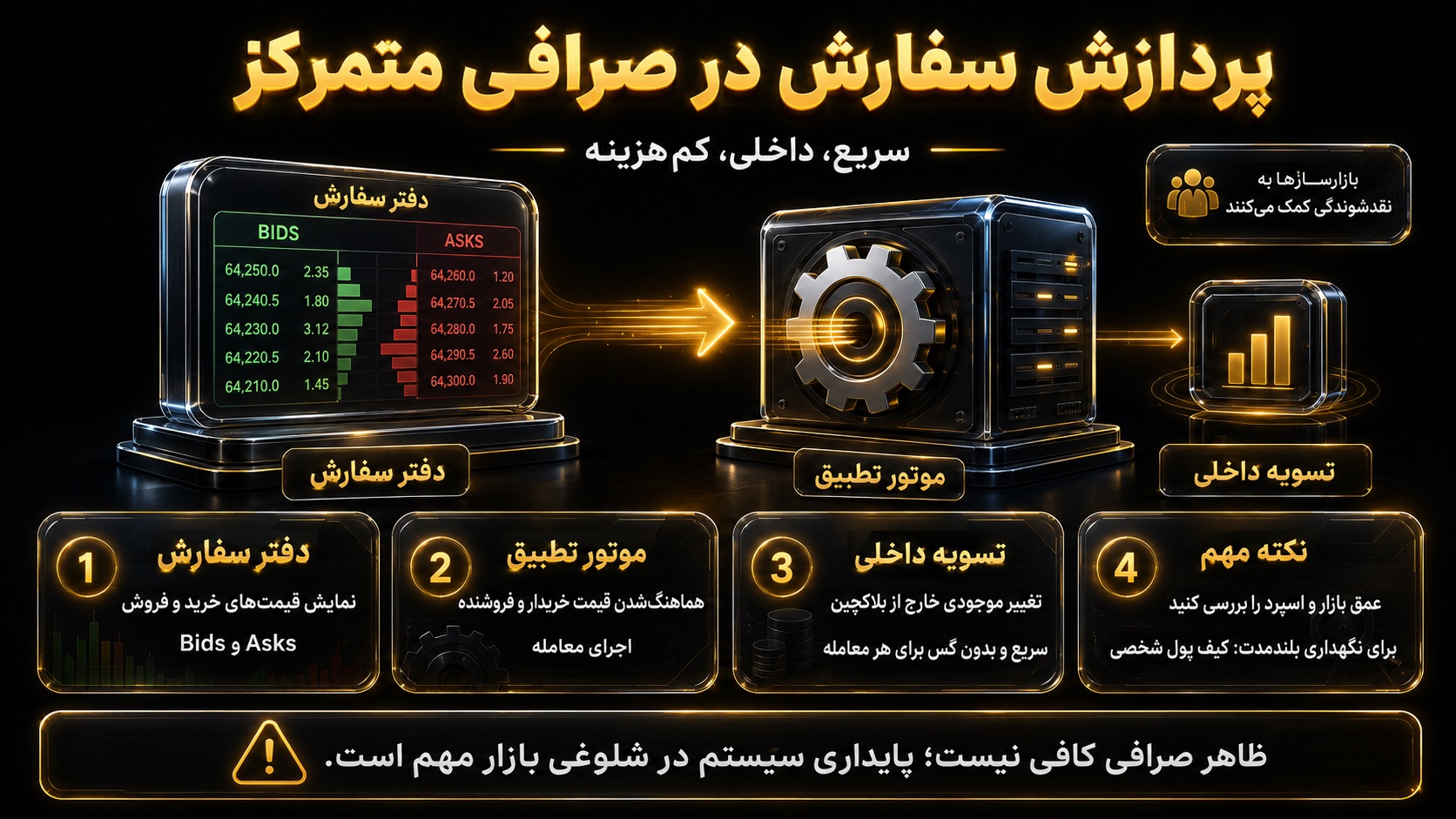 صرافی متمرکز چگونه سفارشها را پردازش میکند؟