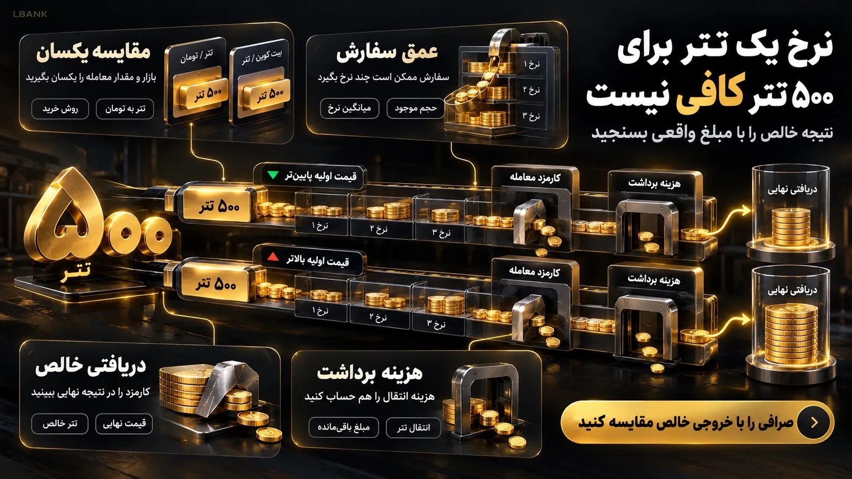 چگونه ارزان‌ترین صرافی را بر اساس مبلغ معامله خود پیدا کنیم؟